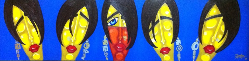 Title: I Stand Out! </br>    
Size: 40 x 12 inches</br>     
Medium: Acrylics on Canvas